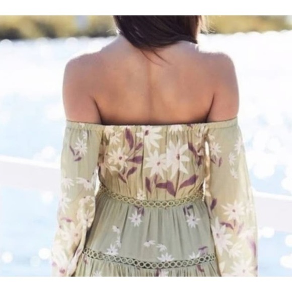Jaase Off Shoulder Floral Boho Dress LT78R - Picture 11 of 12